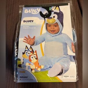 Bluey Infant 12-18M Months Spirit Halloween Costume Jumpsuit Hood Tail